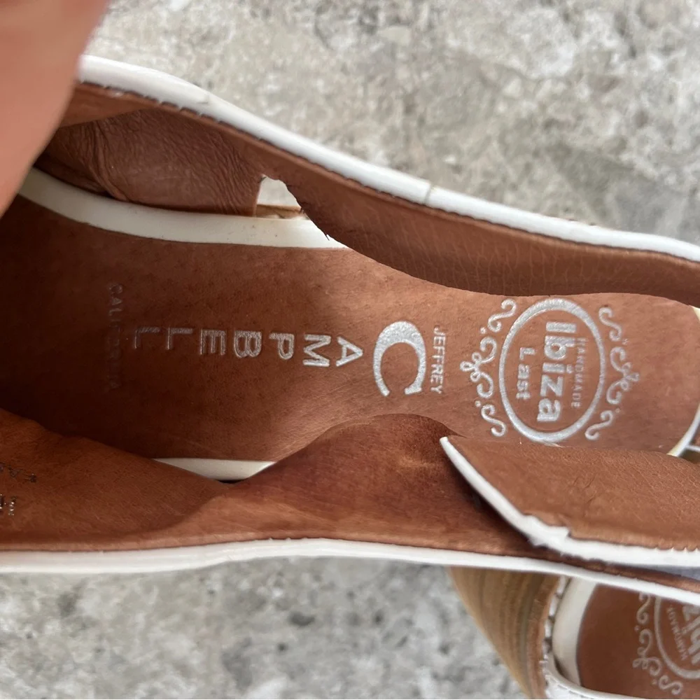 RARE Jeffrey Campbell Ibiza
Hildalgo White Leather Slingback Heels Mules Size 11 - Picture 9 of 14